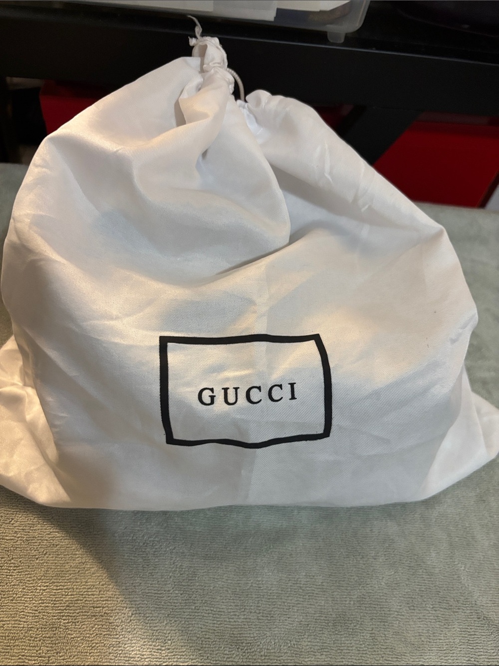 Gucci Beige GG Canvas Double Pouch Belt Bag with Green Trim - Picture 6 of 6